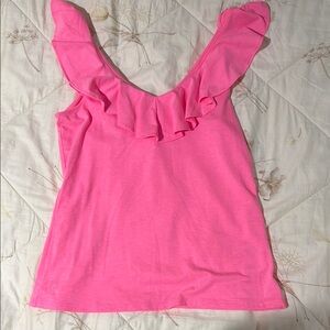 Lily Pulitzer Pink Ruffle Sleeveless Top